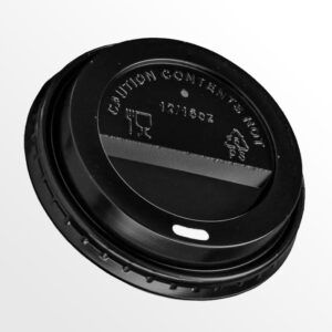 TAPA VASO 12 OZ NEGRA - 50 UD