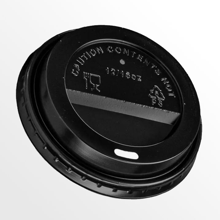 TAPA VASO 12 OZ NEGRA - 50 UD